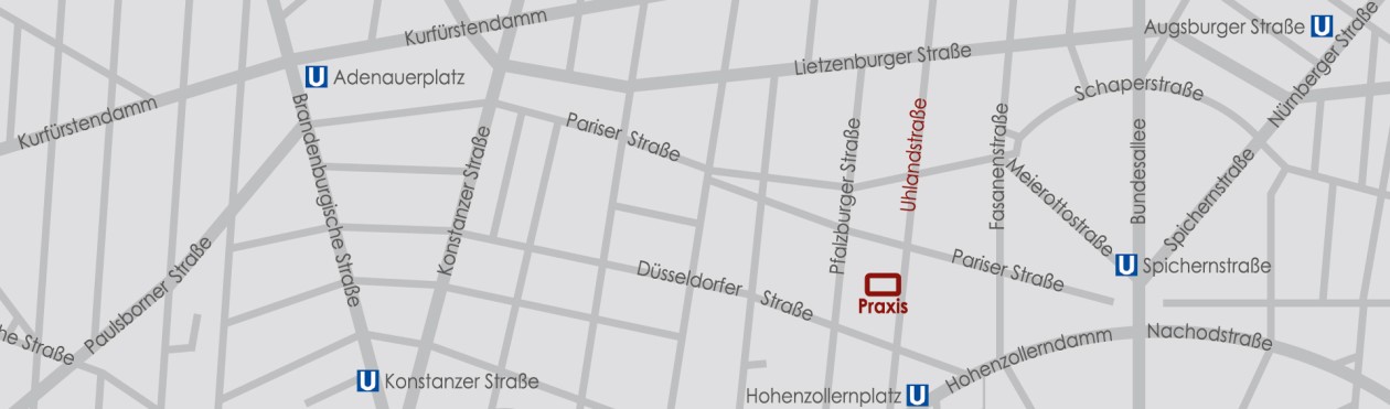 Karte - Anfahrt zur Zahnarztpraxis in Berlin Wilmersdorf